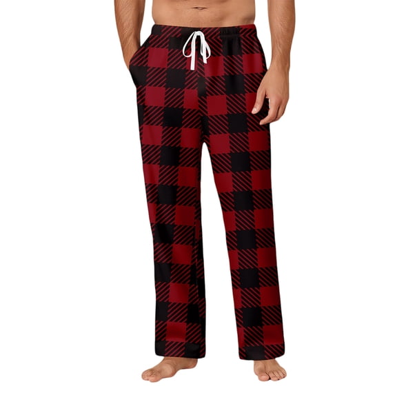 JGNGSHN Men's Pajama Bottoms Plaid Pajamas Pants for Men Soft Long Lounge Pj Sleep Pant with Pockets