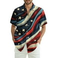 thumbnail image 1 of JGNGSHN Men's Patriotic American Flag Shirt 4th of July Button Down Short Sleeve Independence Day Shirt USA Stars and Stripes Summer Beach Vacation Top, 1 of 6