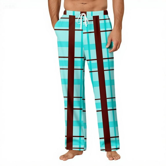 JGNGSHN Men's Plaid Pajamas Sleep Pant Christmas Pajama Buttoms Drawstring Lounge Pants with Pocket