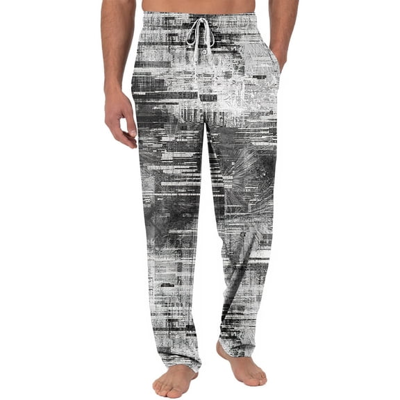 JGNGSHN Men’s Relaxed Fit Camo Pajama Pants with Drawstring Waist Button Fly and Pocket Wide Leg Lounge Sleepwear