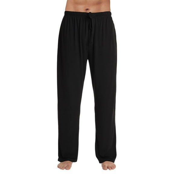 JGNGSHN Men's Solid Color Pajama Pants Wide Leg Lounge Pants Drawstring Elastic Waist with Pocket Button Fly Casual Fashion Sleepwear