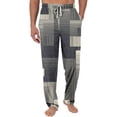 thumbnail image 1 of JGNGSHN Men's Wide Leg Cotton Pajama Pants, Soft Plaid Lounge Bottoms, Drawstring Waist, Relaxed Fit Sleep Pants for Men, 1 of 7