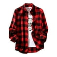 thumbnail image 1 of JGNGSHN Mens Plaid Shirt Long Sleeve Button Down Shirts Casual Lapel Collar with Chest Pocket, 1 of 5