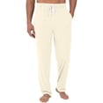 thumbnail image 1 of JGNGSHN Pajama for Men Drawstring Wide Leg Lounge Solid Color Pants Pjs Bottoms with Pocket Button Fly Button Casual Elastic Waist Sleep Pant, 1 of 7