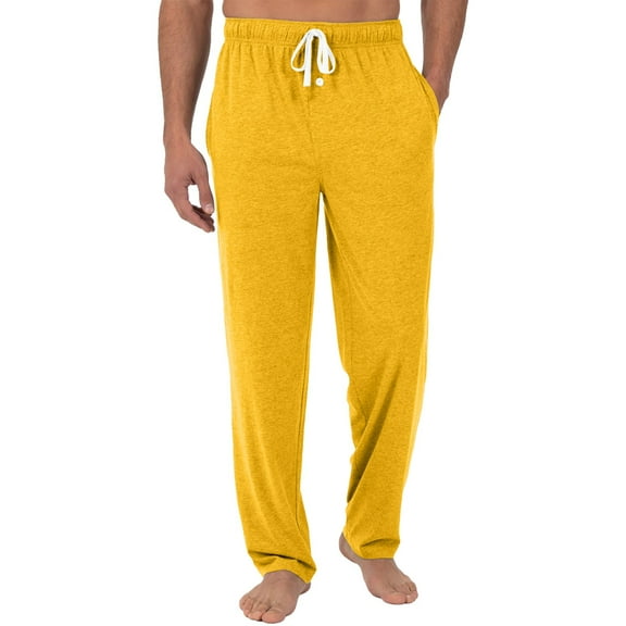 JGNGSHN Pjs Bottoms for Men Elastic Waist Solid Color Pajama Pants Drawstring Wide Leg Lounge Pants Casual Loose Fit Trousers