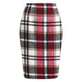 thumbnail image 1 of JGNGSHN Plaid Skirts for Women Slim Knee Length Pencil Wool Skirt Fashion Business wear, 1 of 4