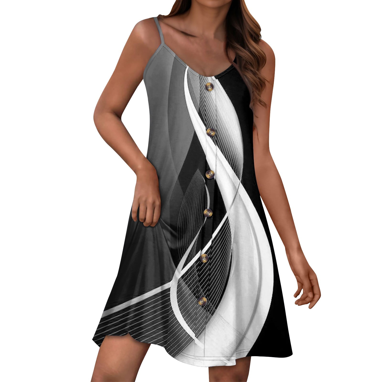 JGNGSHN Summer Dresses for Women 2025 Soft V Neck Sleeveless Dresses