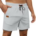 thumbnail image 1 of JGNGSHN Summer Shorts for Men Waffle Texture 4-Inch Length Shorts with Drawstring Waist Side Pockets, 1 of 4