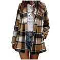 thumbnail image 1 of JGNGSHN Women Plaid Shacket Jacket Trendy Fall Casual Button Flannel Tartan Trench Coat Winter Clothing with Pockets, 1 of 6