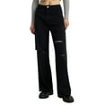 thumbnail image 1 of JGNGSHN Women's Fashion Ripped Jeans Casual High Waist Straight Leg Denim Pants Loose Distressed Denim Pant, 1 of 6
