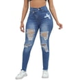 thumbnail image 1 of JGNGSHN Women's High Waisted Skinny Jeans Stretchy Ripped Butt Lift Denim Pants Fashion Slim Trousers, 1 of 5
