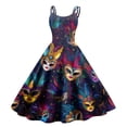 thumbnail image 1 of JGNGSHN Women's Mardi Gras Dresses Carnival Printed Fashion Spaghetti Strap Sleeveless Cocktail Dress Punk Vintage A-Line Swing Midi Dress, 1 of 3