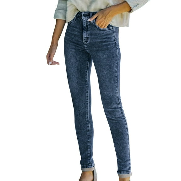 JGNGSHN Women's Skinny Jeans Fashion Small Leg High Waisted Denim Pant Commuting Slim Trousers