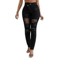 thumbnail image 1 of JGNGSHN Women's Skinny Jeans High Waisted Butt Lift Ripped Jeans Washed Distressed Denim Pants, 1 of 5