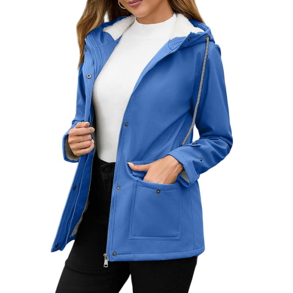 JGNGSHN Women's Winter Thicken Hooded Sherpa Lined Parka Jacket Warm Fleece Lined Coats