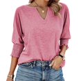 thumbnail image 1 of JGNGSHN Womens 3/4 Sleeve Tops Fashion Vneck Floral Print Plus Size Tshirts Cute Basic Tees Summer Fall Clothes, 1 of 4