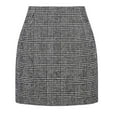 thumbnail image 1 of JGNGSHN Womens High Waist Plaid Skirt Fashion Bodycon Pencil Wool Mini Skirts, 1 of 6