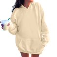 thumbnail image 1 of JGNGSHN Womens Hoodies Long Sleeve Solid Color Hooded Pullover Drawstring Pockets Sweatshirts Fashion Fall Tops, 1 of 6