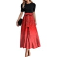 thumbnail image 1 of JGNGSHN Womens Maxi Dresses Short Sleeve Elegant Floral Wrap A-Line Tiered Patchwork Swing Dress for Church, 1 of 3