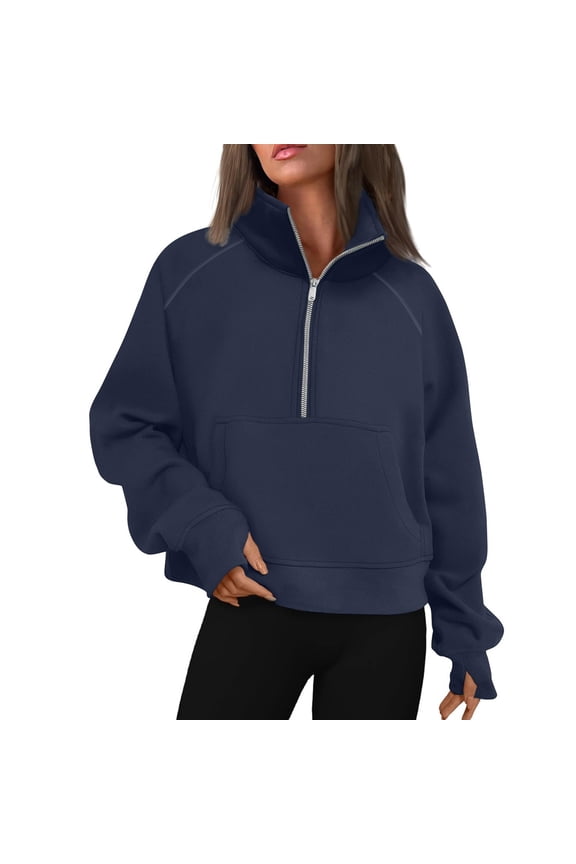 Womens Oversized Swearshirts Half Zip Mock Turtleneck Pullover Plush Long Sleeve Tops Casual Fashion Sweaters