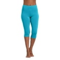 thumbnail image 1 of JGNGSHN Womens Soft Capri Leggings Lightweight Cropped Leggings 3/4 Stretch Capris Yoga Pants Sky Blue, 1 of 8