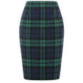 thumbnail image 1 of JGNGSHN Womens Wool Plaid Pencil Skirt High Waist Stretchy Tunic Fall Winter Knee Length Skirt, 1 of 5
