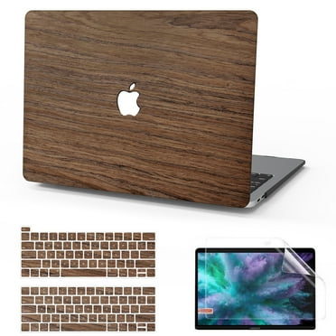 JGOO MacBook Pro 13 inch Case 2022 2021 2020 2019 2018 2017 2016 A2338 M2 M1 A2289 A2251 A2159 A1989 A1706 A1708 with Touch Bar, Wooden Hard Shell Cover + Keyboard Cover + Screen Protector, Cherry