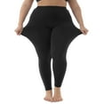 thumbnail image 1 of JGQJGAK Stretch Comfort Cotton Spandex Plus Size Leggings, Black 4XL, Size XL-5XL, 1 of 6