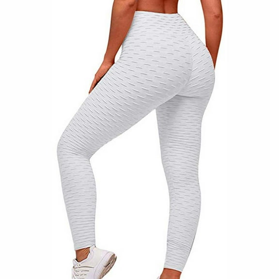 JGS1996 High Waist Butt Lifting Leggings for Women Tummy Control Workout Ruched Butt Lifting Stretchy Yoga Pants Textured Booty Tights