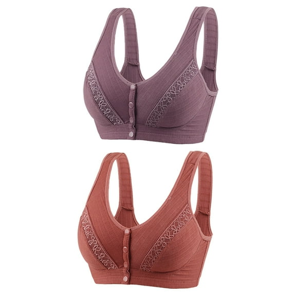 JGTDBPO 2PCS Nursing Bras for Breastfeeding Front Closure Plus Size Seamless Maternity Bras for Pregnancy Smooth Wireless Bralette Comfort Underwire Bra everyday bra push-up Yoga Running Bra