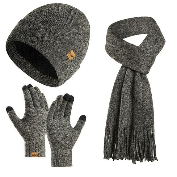 JGTDBPO 3 Piece Set Scarf for Women Winter Hat Beanie Scarf Touchscreen Gloves Set 3 In 1 Set With Knit Warm Long Neck Scarves Cap Gloves