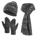 thumbnail image 1 of JGTDBPO 3 Piece Set Scarf for Women Winter Hat Beanie Scarf Touchscreen Gloves Set 3 In 1 Set With Knit Warm Long Neck Scarves Cap Gloves, 1 of 1
