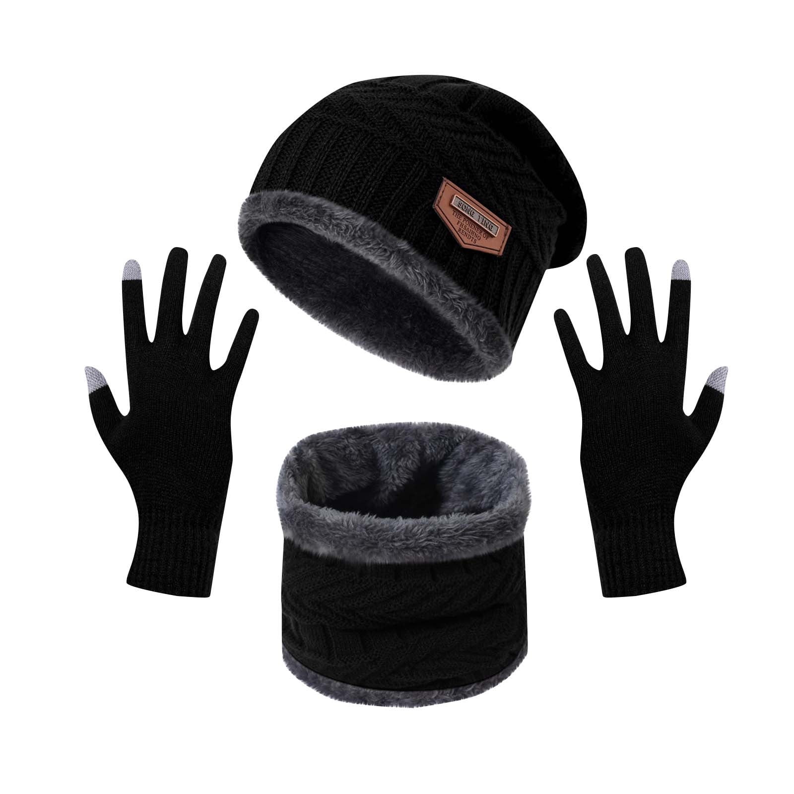 JGTDBPO 3 Piece Set Scarf for Women Winter Hat Scarf Gloves 