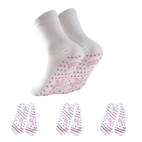 JGTDBPO 4 Pairs Self-Heating Socks For Men And Women Comfortable Elastic Durable Massage Warm Cold Cotton Socks Mixed Usb Charging Heating Thickened Foot Warmers Stockings 3Pc