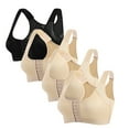 thumbnail image 1 of JGTDBPO 4PC Front Closure Bras For Women No Underwire Plus Size Full Coverage Bras Front Snap Bras Post Surgery Front Closure Brassiere Sports Bra Zip Wireless Minimizer Bra, 1 of 8