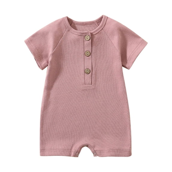 fheaev Newborn Baby Girl Boy Clothes Summer Outfits Infant Short Sleeve Romper Jumpsuit Cotton Linen Solid Color T-Shirt Bodysuit Bodysuit Cute Newborn Clothes for Girl
