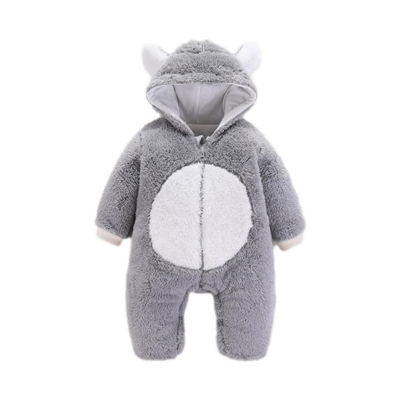 JGTDBPO Baby Newborn Snowsuit Onesie Winter Coat Romper For Infant Girls Boys Cartoon Bear Hatted Snowsuit Winter Coat Wool Hooded Baby Girl Boy Clothes