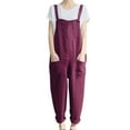 thumbnail image 1 of JGTDBPO Baggy Jumpsuits For Women Summer Casual Overalls Jumpsuit Sleeveless Spaghetti Strap Rompers Wide Leg Pants With Pockets Solid Color Strap Pants, 1 of 6