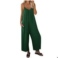 thumbnail image 1 of JGTDBPO Jumpsuits for Women Casual Sleeveless Spaghetti Strap Rompers Boho Wide Leg Jumpsuits Baggy Overalls Jumpers with Pockets Dressy Trendy Outfits Clothes 2025, 1 of 6