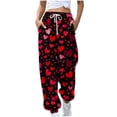 thumbnail image 1 of JGTDBPO Baggy Sweatpants for Women Drawstring Valentine'S Day Printed High Waist Casual Loose Joggers Y2K Warm Trousers with Pockets Sporty Athletic Bound Ankle Lounge Pants, 1 of 5