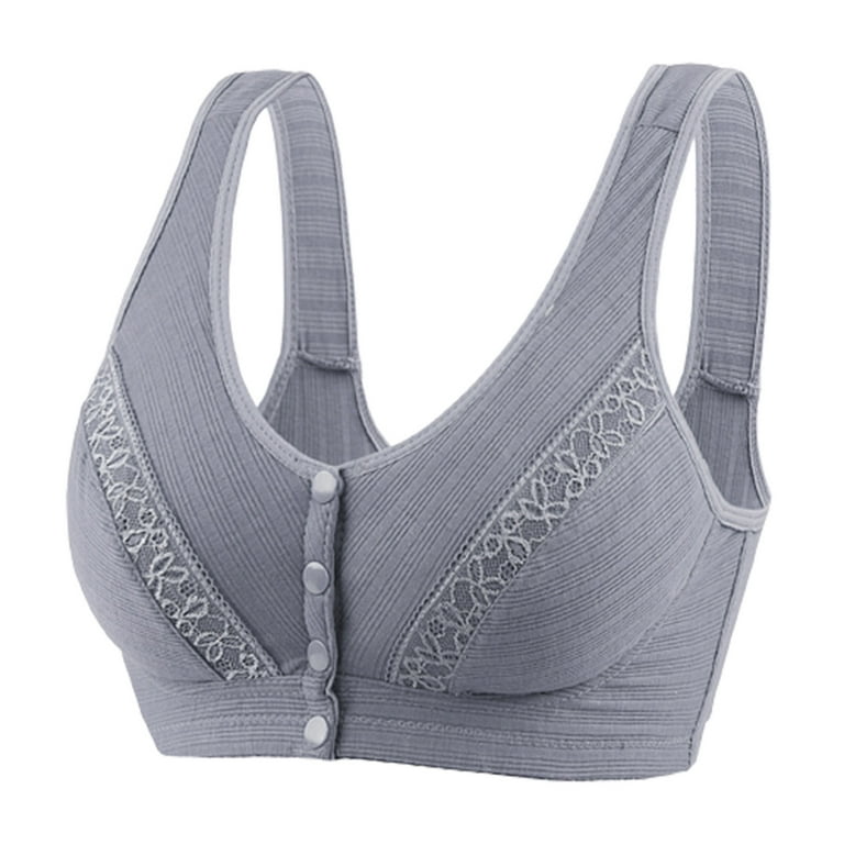 JGTDBPO Front Button Bra For Women No Underwire Extra-Elastic High Support  Soft Cup Everyday Sleep Bra Push Up Front Snaps Bras Front Closure Plus  Size Sports Bras For Women Girls 