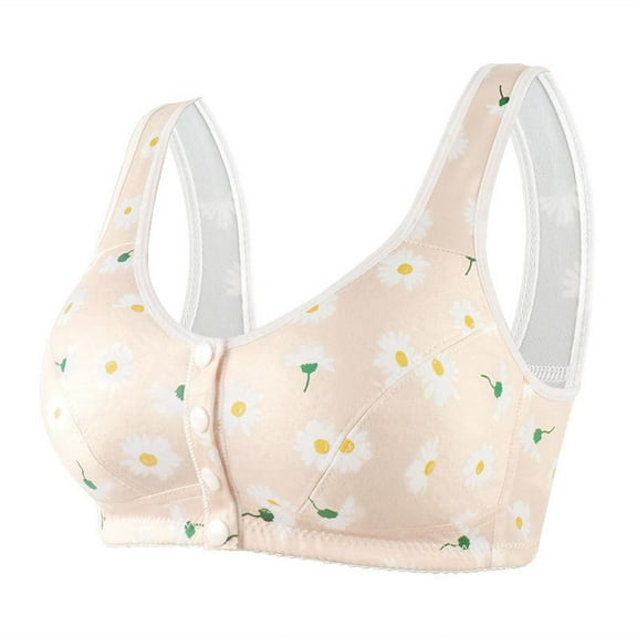 JGTDBPO Front Button Bra For Women No Underwire Extra-Elastic High Support Soft Cup Everyday Sleep Bra Push Up Front Snaps Bras Front Closure Plus Size Sports Bras For Women Girls