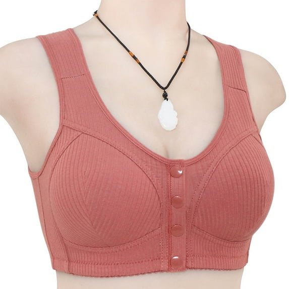 JGTDBPO Front Button Bra For Women No Underwire Extra-Elastic High Support Soft Cup Everyday Sleep Bra Push Up Front Snaps Bras Front Closure Plus Size Sports Bras For Women Girls