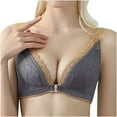thumbnail image 1 of JGTDBPO Women's Bra Wire Free Underwear Large Size Thin Cup Lace Bra, 1 of 7