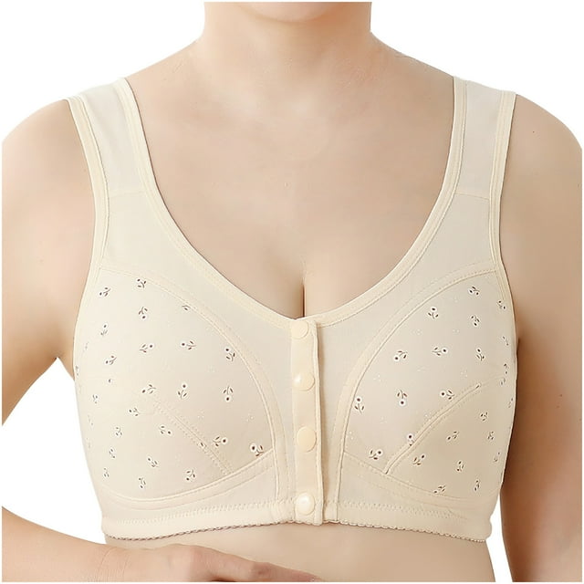 JGTDBPO Front Closure Bras For Women No Underwire Plus Size Full Coverage Bras Front Snap Bras