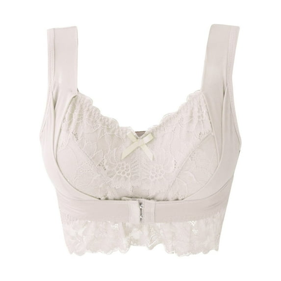 JGTDBPO Front Closure Bras For Women Plus Size Adjusted Comfortable Lace Bras Front Snap Bras Post Surgery Vest Breathable Gathering Front Opening Buckle Bra Wireless Minimizer Bra Everyday Bar