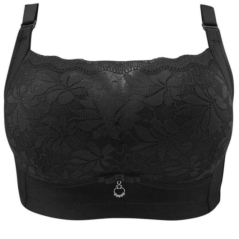 JGTDBPO Front Closure Bras For Women Plus Size Comfortable Full Coverage  Bras Lace Front Snap Bras Post Surgery Vest Breathable Gathering Front  Opening Buckle Bra Wireless Minimizer Bra Everyday Bra 