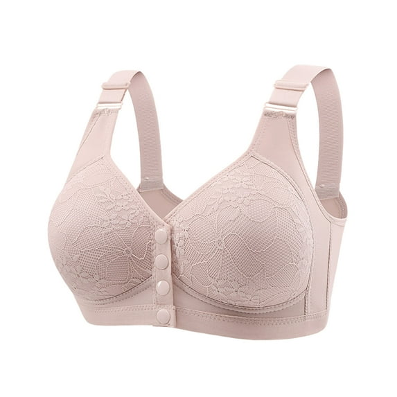 JGTDBPO Front Closure Bras for Women Front Button Plus Size Full Coverage Bras Wireless Shaping Cup Post Surgery Brassiere Sports Bra Minimizer Sleeping Nursing Bra Everyday Bra with Adjustable Straps