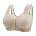 thumbnail image 1 of JGTDBPO Front Closure Bras for Women Full Coverage Wireless Closing Bra Post Surgery Brassiere Minimizer Front Buckle Everyday Bras Plus Size Front Button Bra, 1 of 6