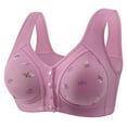 thumbnail image 1 of JGTDBPO Front Closure Bras for Women Full Coverage Wireless Sports Bras Front Snap Post Surgery Brassiere Minimizer Front Buckle Everyday Bras Plus Size Front Button Bra, 1 of 4